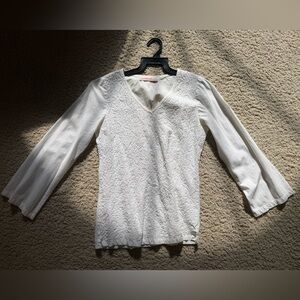 Chic White Embroidered Women's Blouse